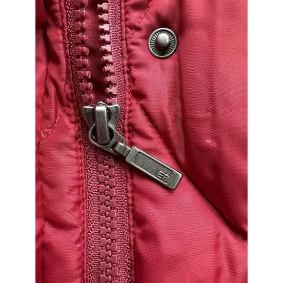 Eddie Bauer EB550 Puffer Vest Womens L Red Full Zip Goose Down Outdoor H… - Picture 4 of 11
